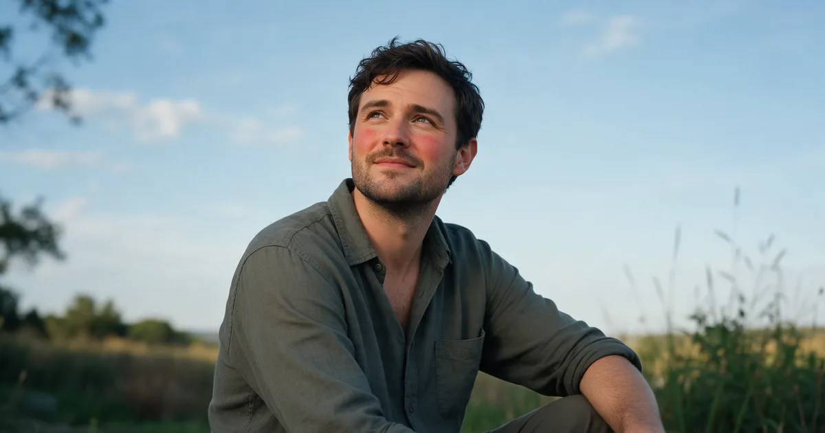 man sitting outside thinking about romance