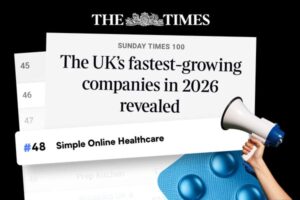 Simple Online Healthcare ranked #48 in the Sunday Times 100 - The UK's fastest growing companies 2026