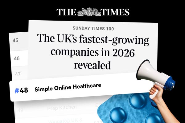 Simple Online Healthcare ranked #48 in the Sunday Times 100 - The UK's fastest growing companies 2026