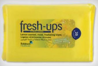 Fresh Ups Moist Tissues Citrus Lemon Pack of 20