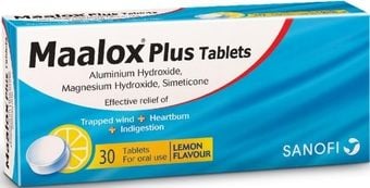 Maalox Plus Tablets Lemon Flavour Pack of 30