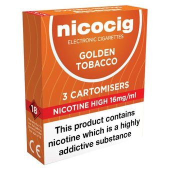 Nicocig Refills High Strength Golden Tobacco Flavour Pack of 3 (Formerly Nicolites) Nicocig Refills High Strength Golden Tobacco Flavour Pack of 3 (Formerly Nicolites)