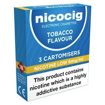 Nicocig Refills Low Strength Tobacco Flavour Pack of 3 (Formerly Nicolites)  Online