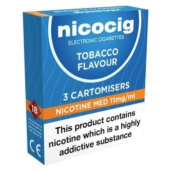 Nicocig Refills Medium Strength Original Flavour Pack of 3 (Formerly Nicolites) Nicocig Refills Medium Strength Original Flavour Pack of 3 (Formerly Nicolites)