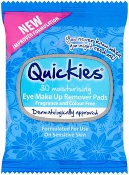 Quickies Waterproof Eye Make-up Remover Pads Pack of 30