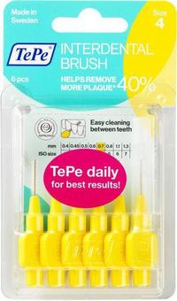 Tepe Interdental Brushes Yellow 0.7mm Pack of 6